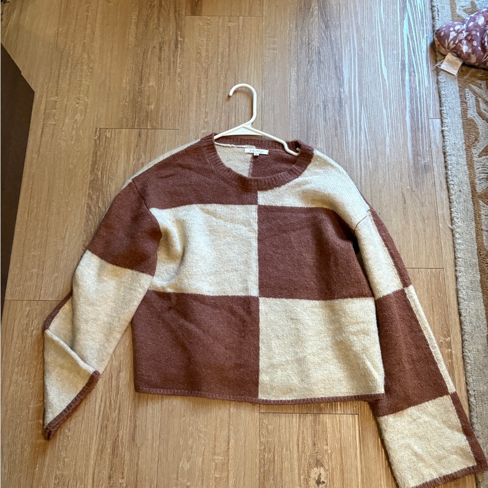 Z Supply Two-Tone Sweater - Brown and Cream
